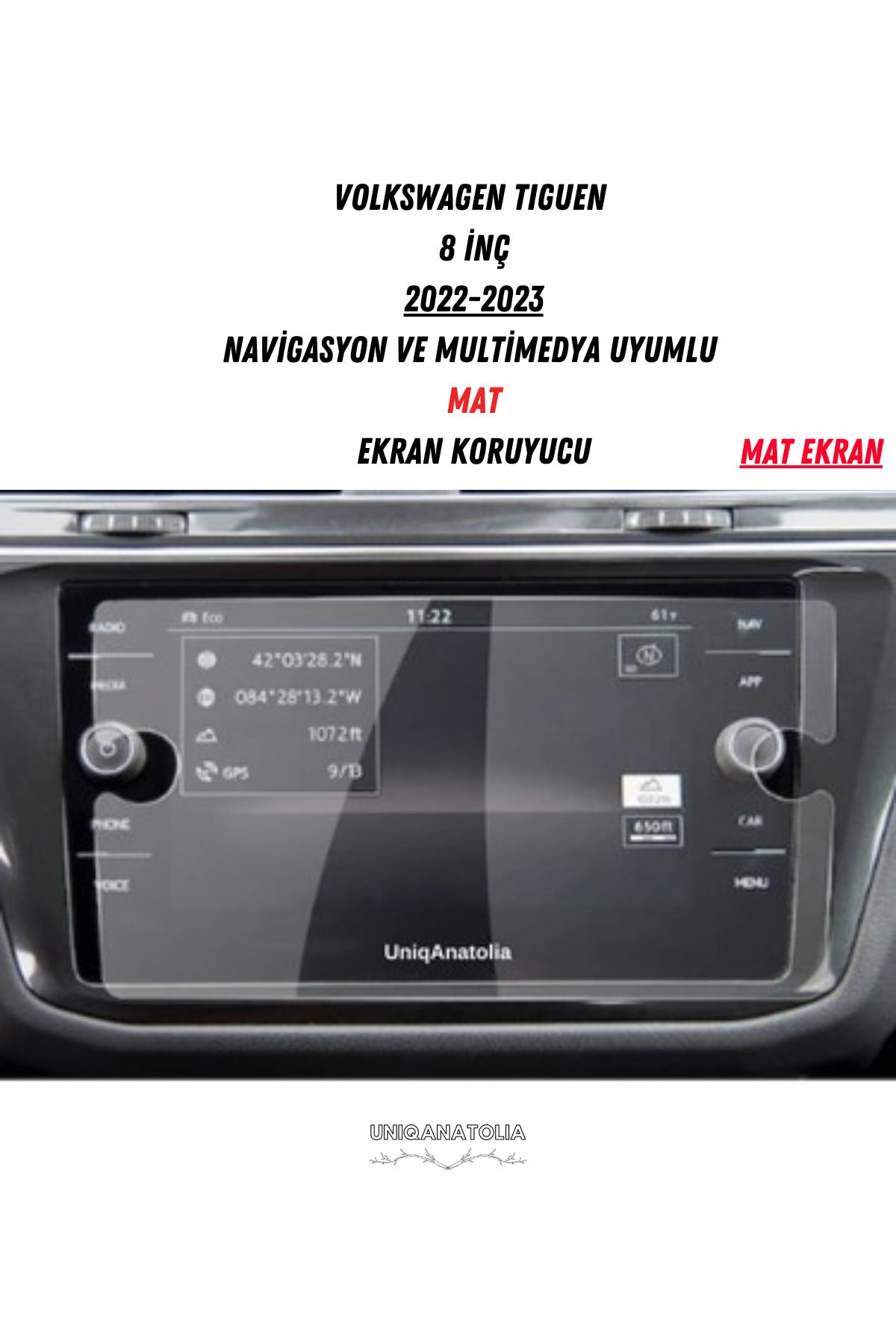Volkswagen Tiguan 8 inç Navigasyon Nano Ekran Koruyucu