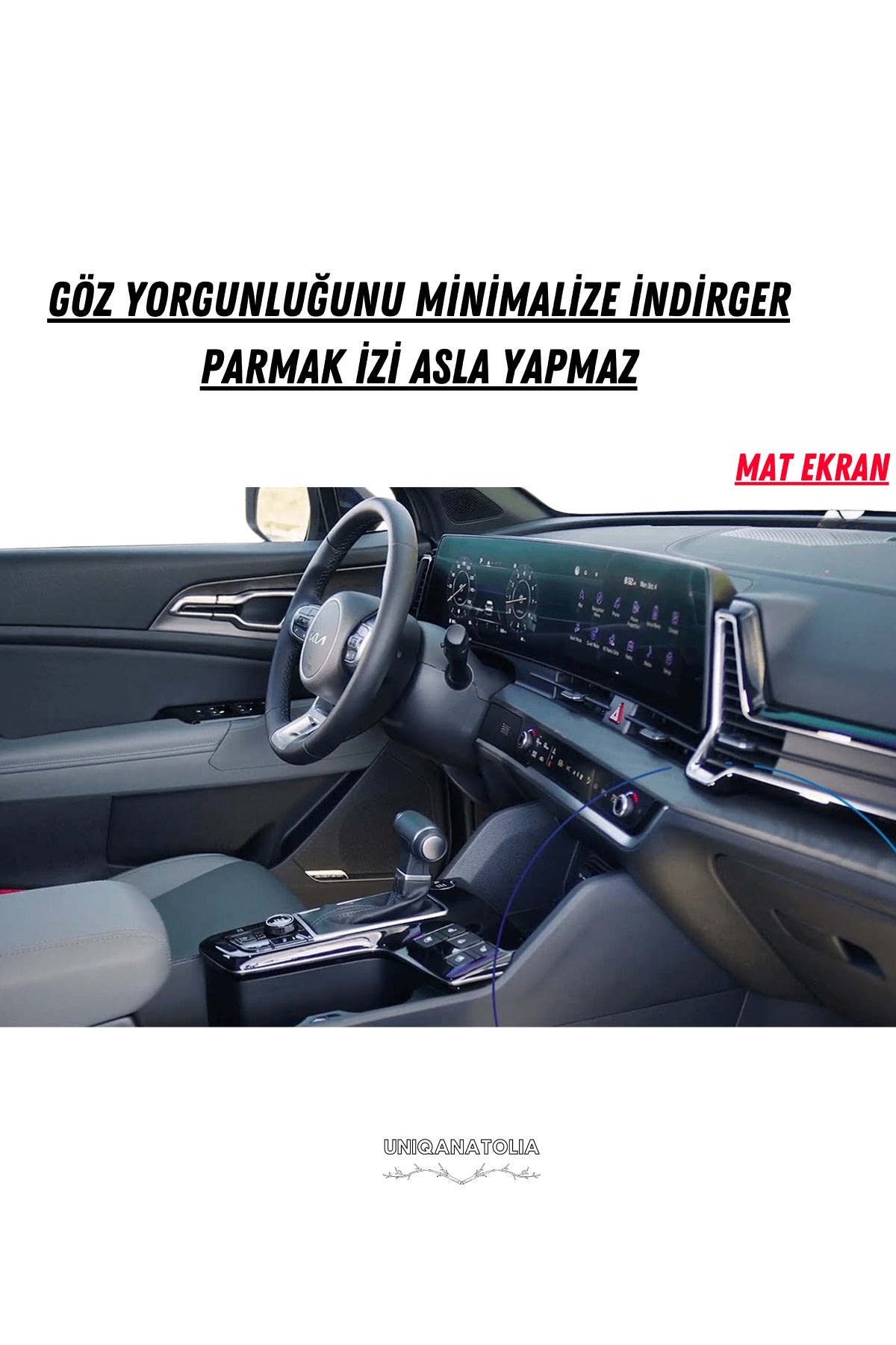 Kia Yeni Sportage 2023-2024 Uyumlu Dijital Gösterge ve Bilgi Ekran Uyumlu Mat Ekran Koruyucu