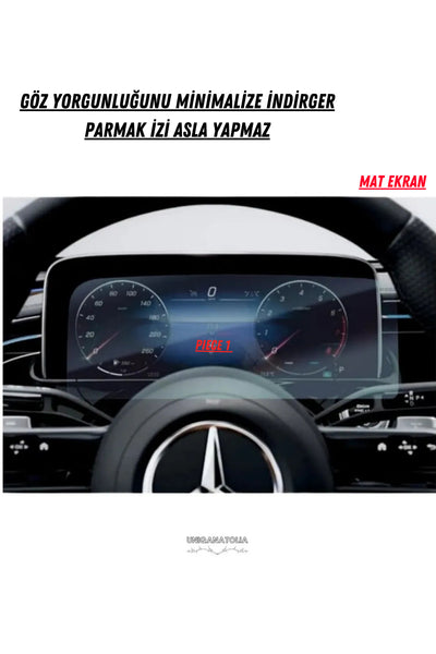 Mercedes E220 2024 Hayalet Gösterge ve Yolcu Ekran Uyumlu Mat Ekran Koruyucu