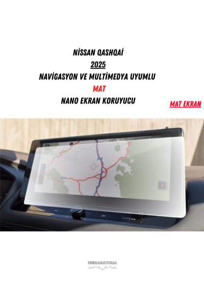 Nissan Qashqai 2025 Navigasyon ve Multimedya Uyumlu Mat Ekran Koruyucu