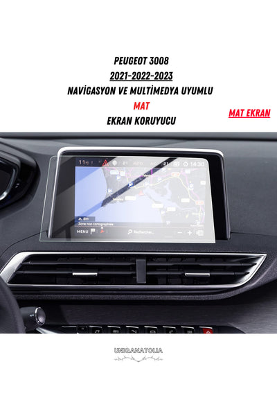 Peugeot 3008 2021-2023 Navigasyon ve Multimedya Uyumlu Mat Ekran Koruyucu