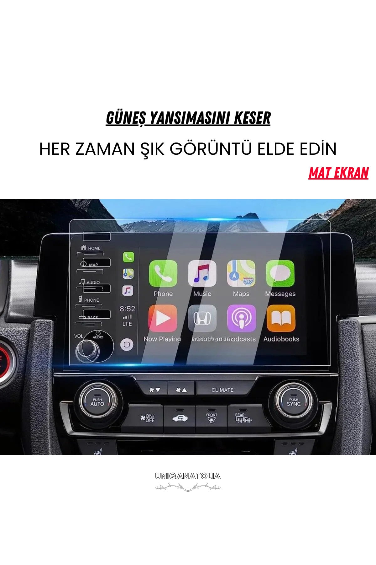 Honda Civic FC5 Makyajlı Kasa Navigasyon ve Multimedya Uyumlu Mat Ekran Koruyucu