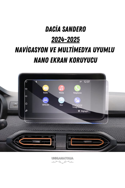Dacia Sandero 2024-2025 Navigasyon Ve Multimedya Uyumlu Nano Ekran Koruyucu