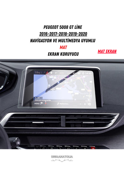 Peugeot 5008 Gt Line 2016-2020 Navigasyon ve Multimedya Uyumlu Mat Ekran Koruyucu