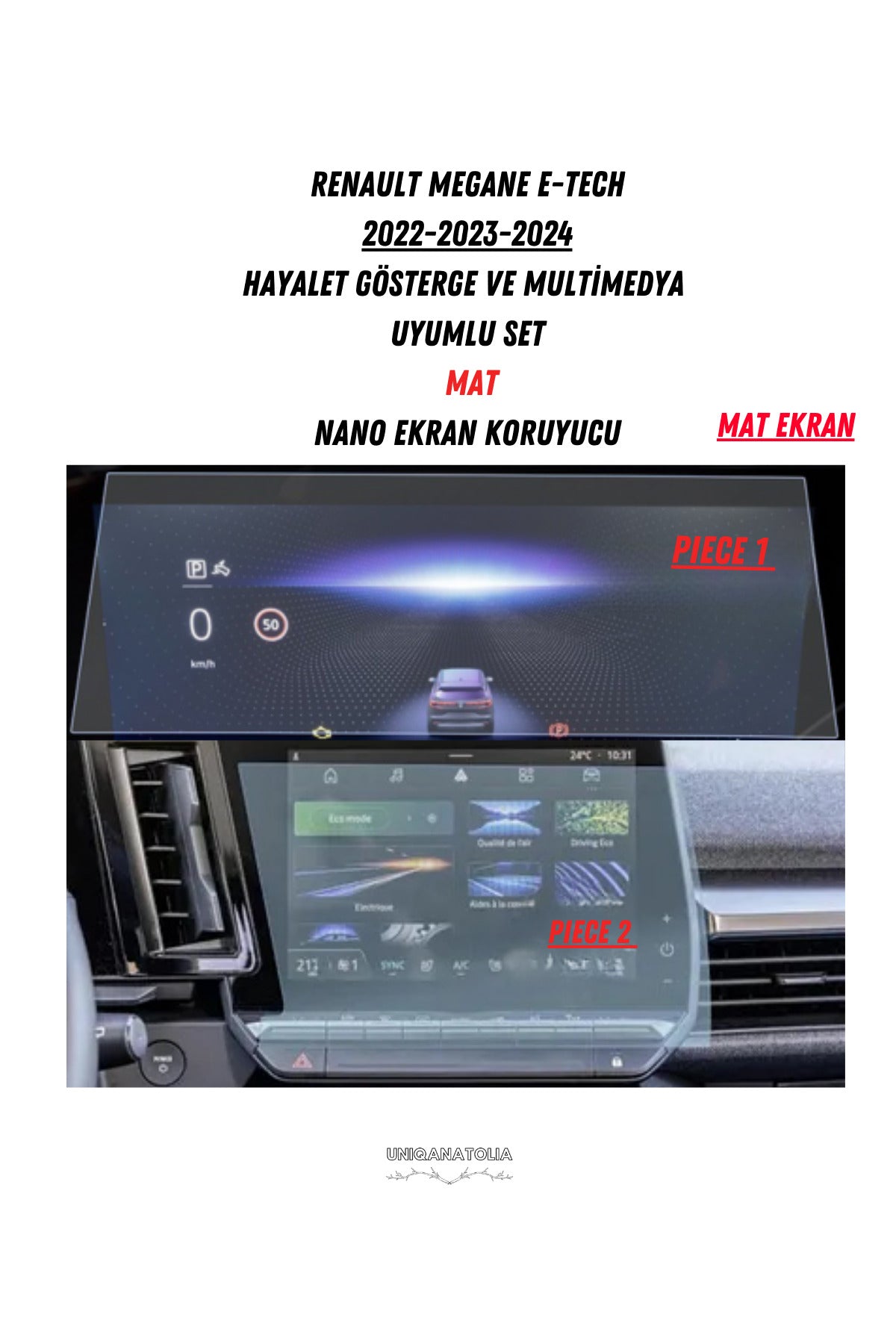 Renault Clio Evolution 2025 Navigasyon ve Multimedya Uyumlu Nano Ekran Koruyucu