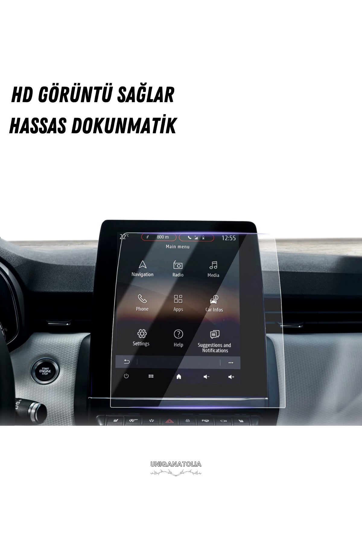 Renault Clio 2025 Techno Esprit Alpine Navigasyon ve Multimedya Uyumlu Nano Ekran Koruyucu