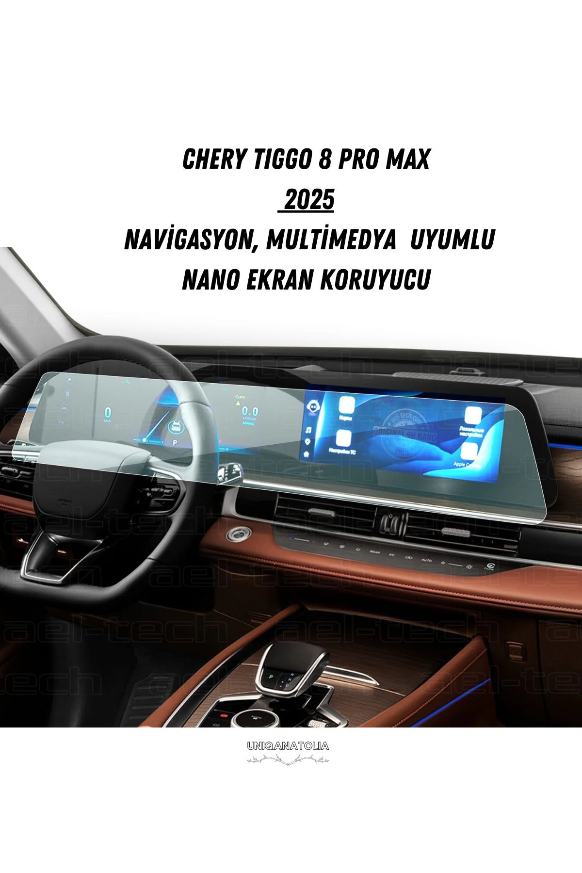 Chery Tıggo 8 Pro Max 2025 Dijital Gösterge ve Multimedya Uyumlu Nano Ekran Koruyucu