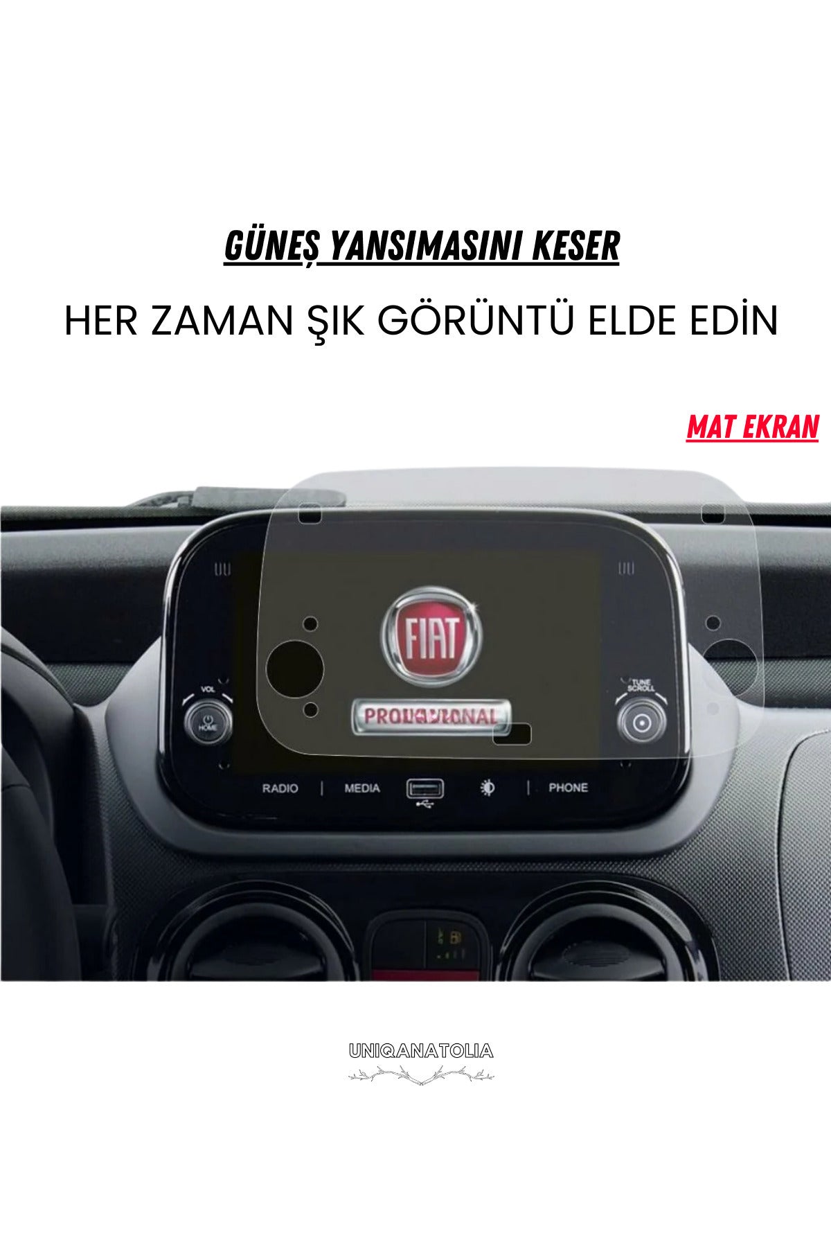 Fiat Fiorina 7 İnç Navigasyon ve Multimedya Uyumlu Mat Ekran Koruyucu
