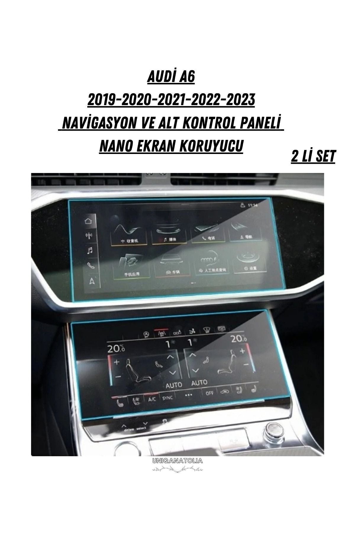 Audi A6 Navigasyon ve Alt Kontrol Paneli Nano Ekran Koruyucu