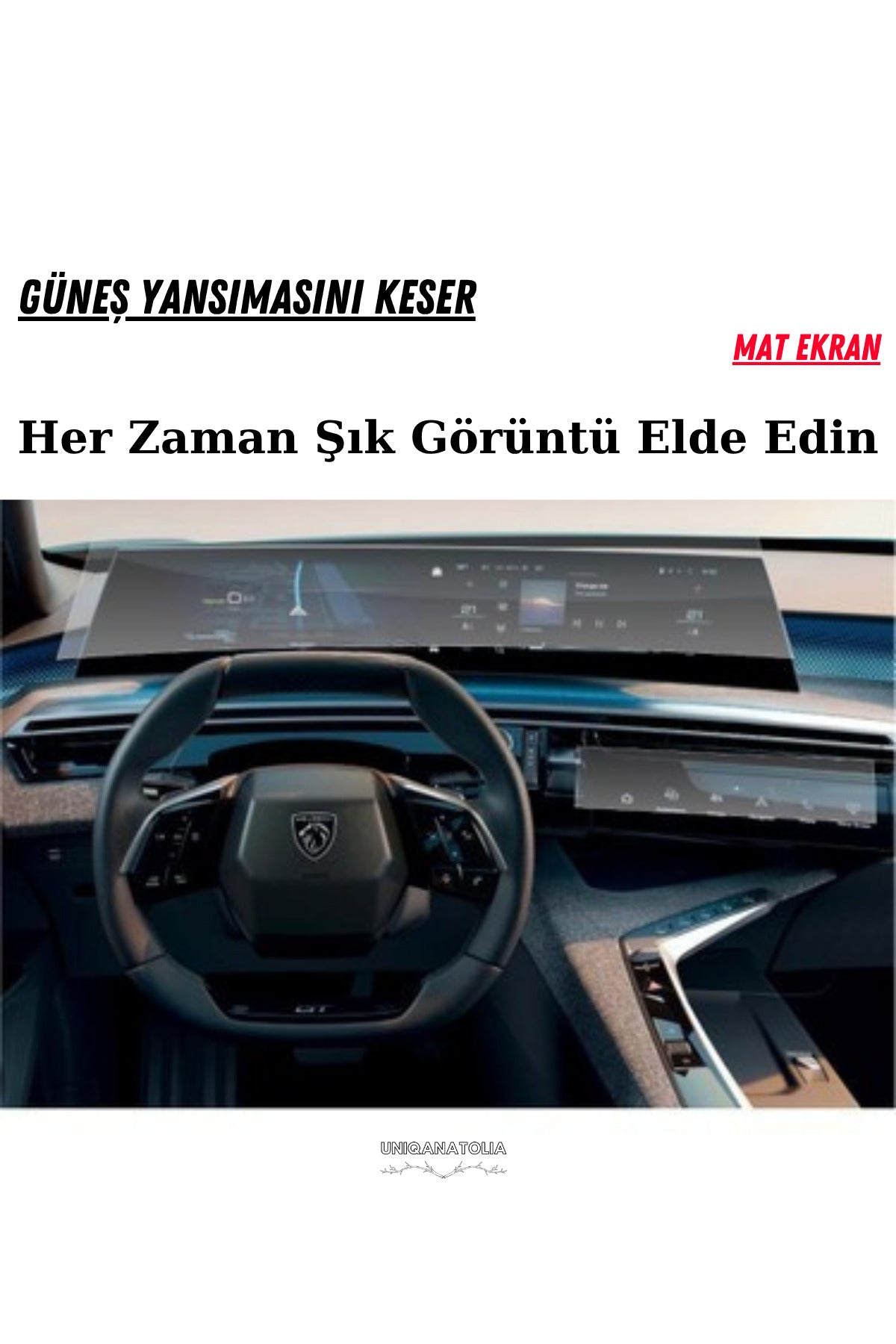 Peugeot 5008 Panoramik i-Cockpıt Multimedya ve Klima Konsol Uyumlu Mat Ekran Koruyucu