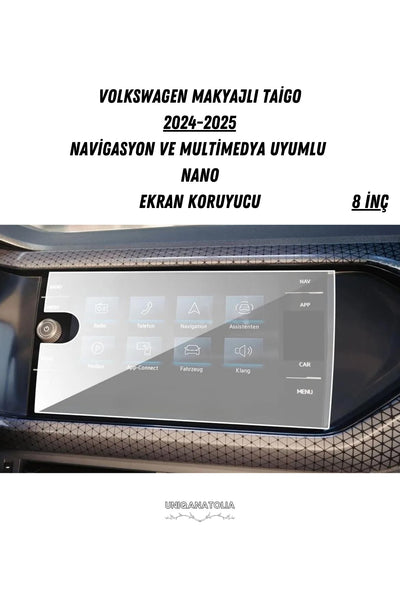 Volkswagen Makyajlı Taigo 2024-2025 Navigasyon ve Multimedya Uyumlu Mat Ekran Koruyucu
