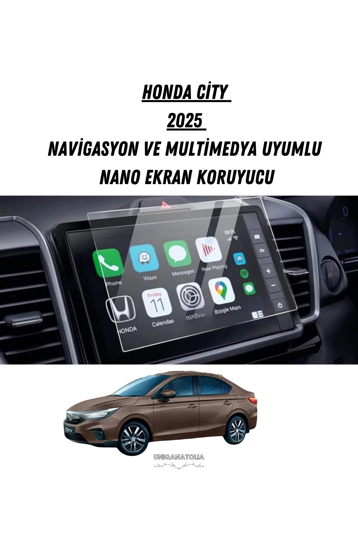 Honda City 2025 Navigasyon ve Multimedya Uyumlu Nano Ekran Koruyucu