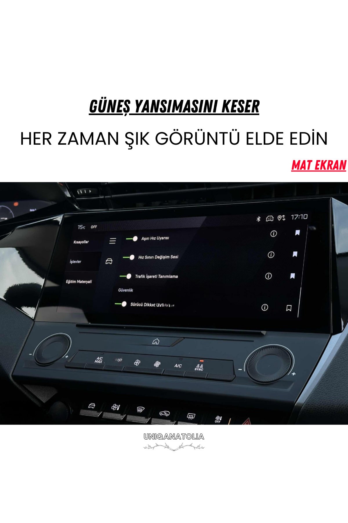 Peugeot 308 Puretech 2024 Navigasyon ve Multimedya Uyumlu Mat Ekran Koruyucu
