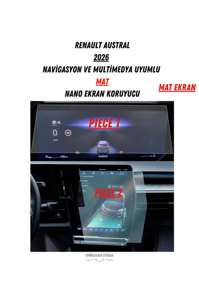 Renault Austral 2025 Navigasyon ve Multimedya Uyumlu Nano Ekran Koruyucu