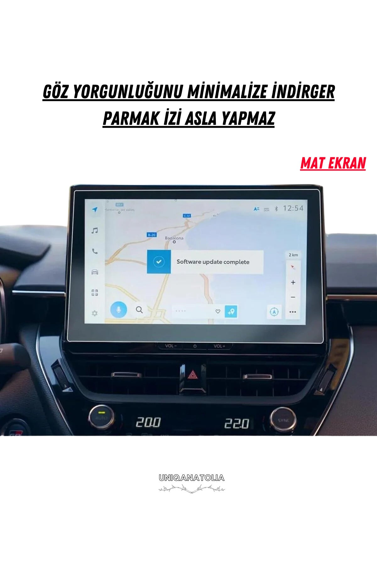 Toyota Corolla Cross 2022-2023 Navigasyon ve Multimedya Uyumlu Mat Ekran Koruyucu