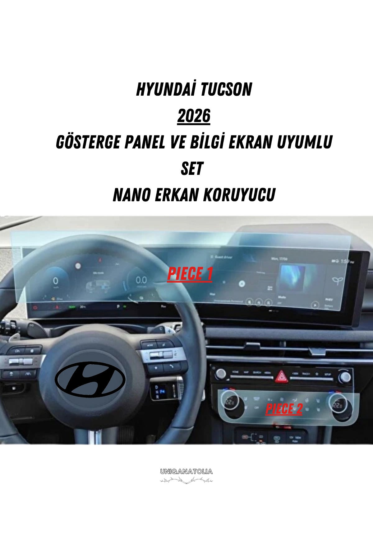 Hyundai Tucson 2026 Hayalet ve Bilgi Ekran Uyumlu Set Nano Ekran Koruyucu