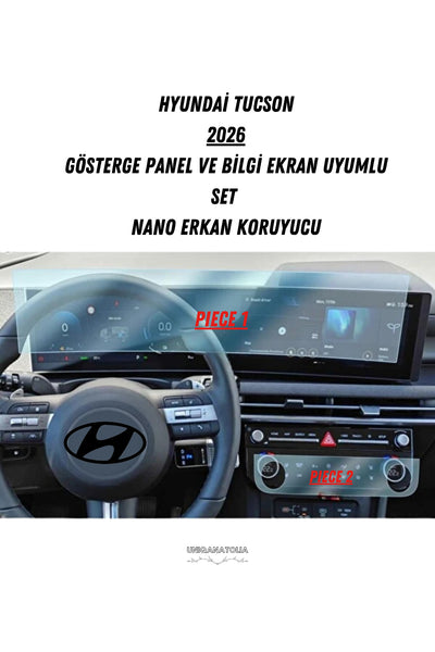 Hyundai Tucson 2026 Hayalet ve Bilgi Ekran Uyumlu Set Nano Ekran Koruyucu