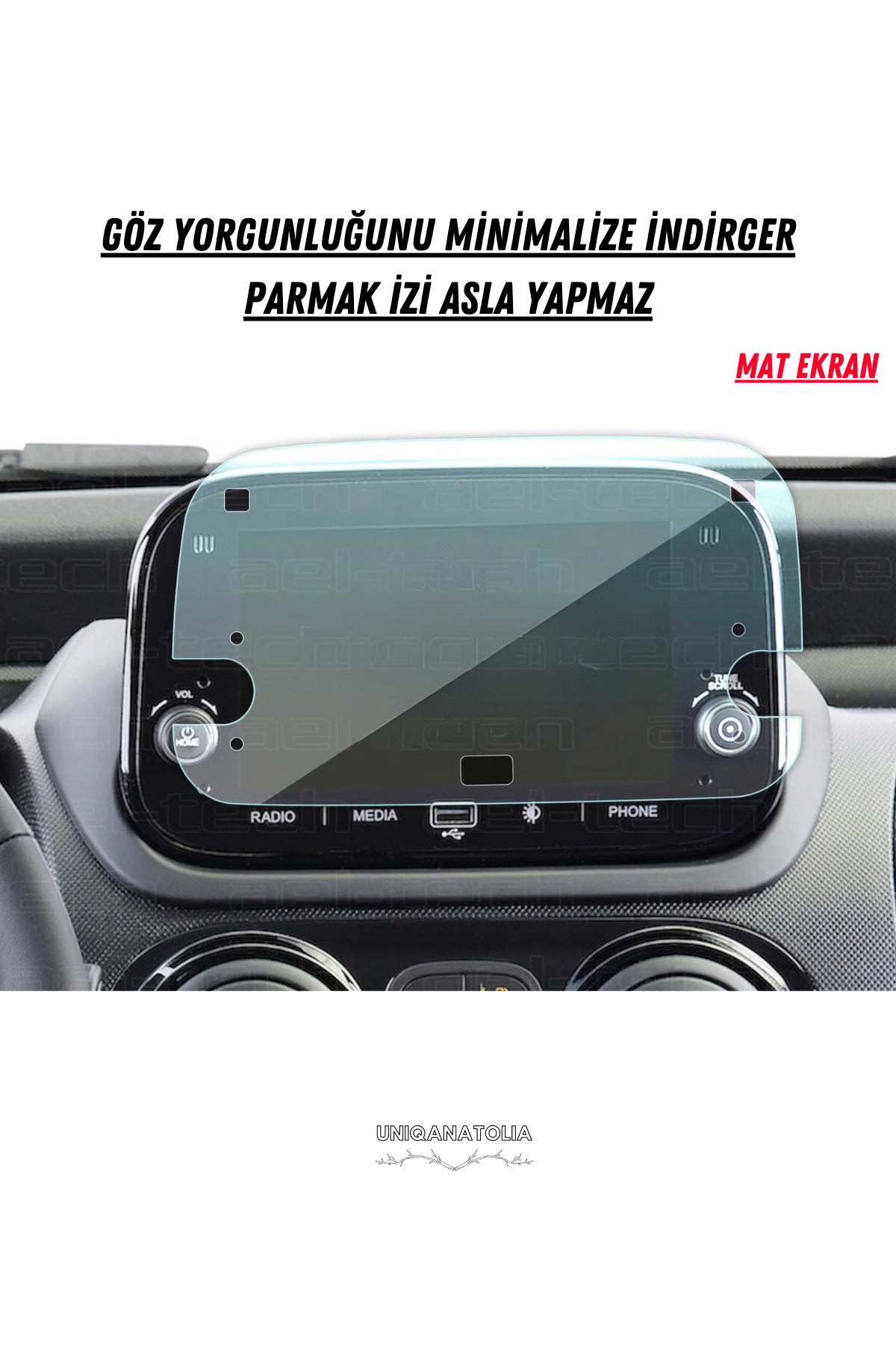 Fiat Fiorina 7 İnç Navigasyon ve Multimedya Uyumlu Mat Ekran Koruyucu