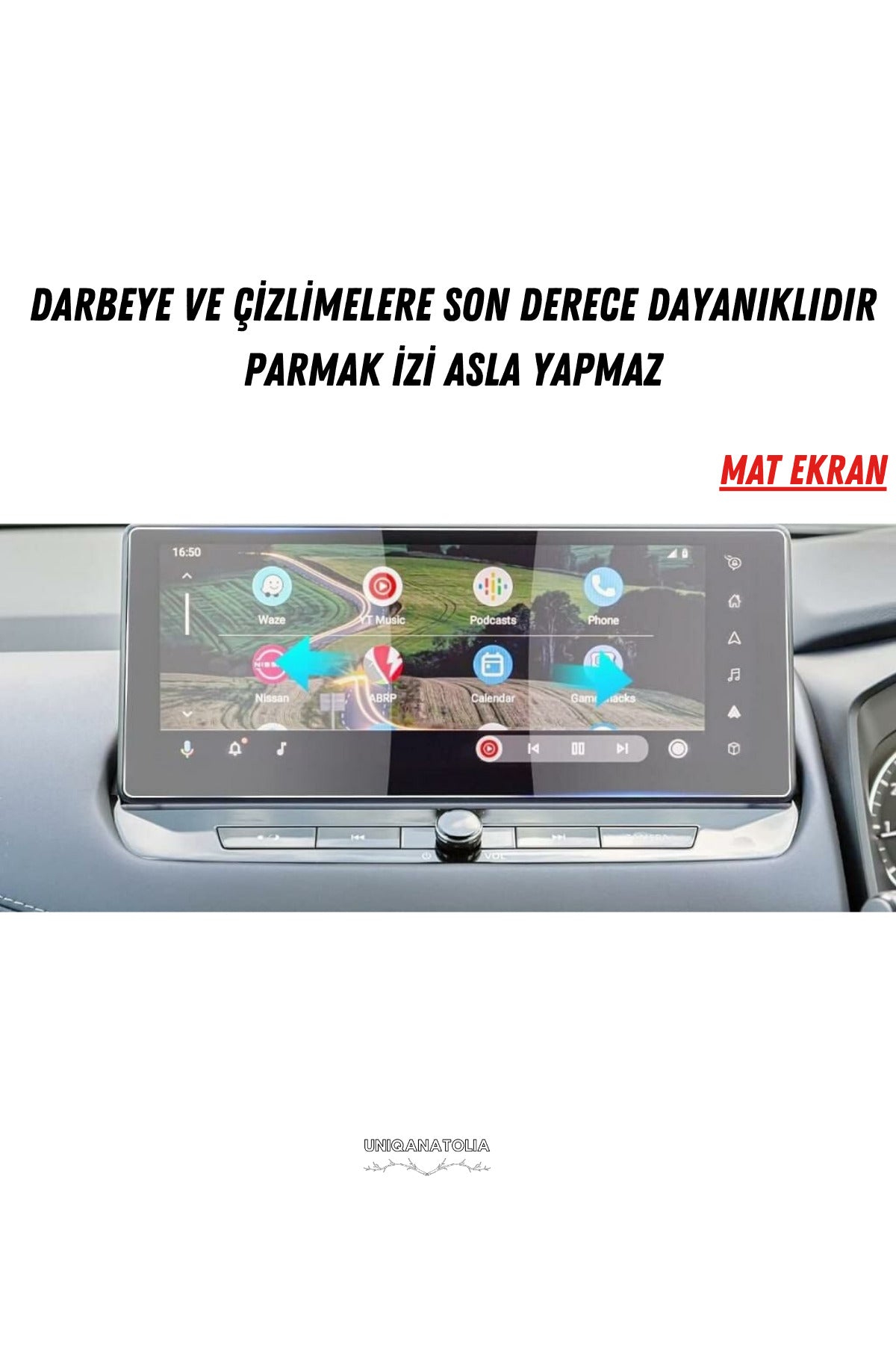 Nissan Qashaqai 2026 Navigasyon ve Multimedya Uyumlu Mat Ekran Koruyucu