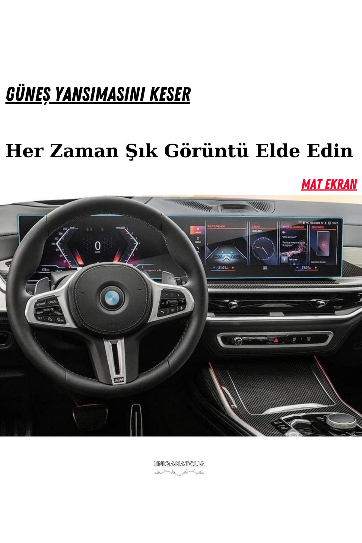 BMW 520i Gösterge Panel ve Bilgi Ekran Uyumlu Mat Ekran Koruyucu