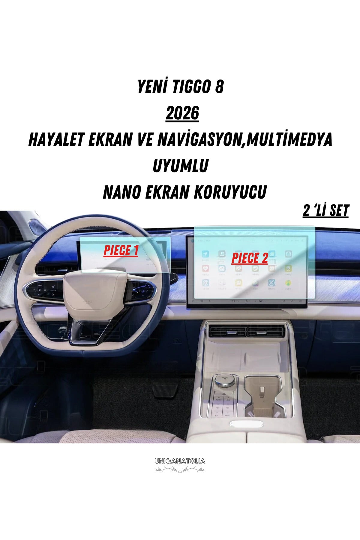 Chery Tıggo8 2026 Hayalet Gösterge Ve Multimedya Uyumlu Nano Ekran Koruyucu