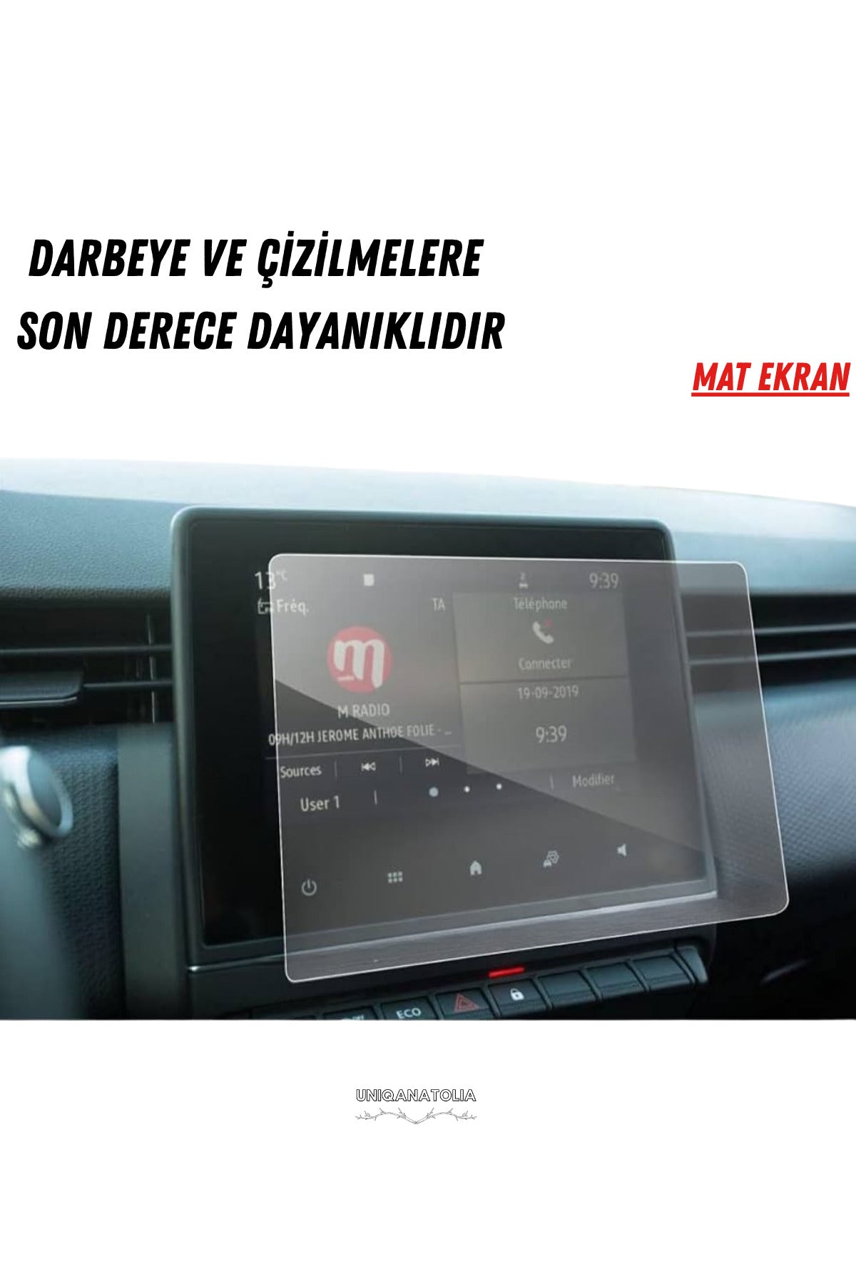 Renault Clio Evolution 2025 Navigasyon ve Multimedya Uyumlu Mat Ekran Koruyucu