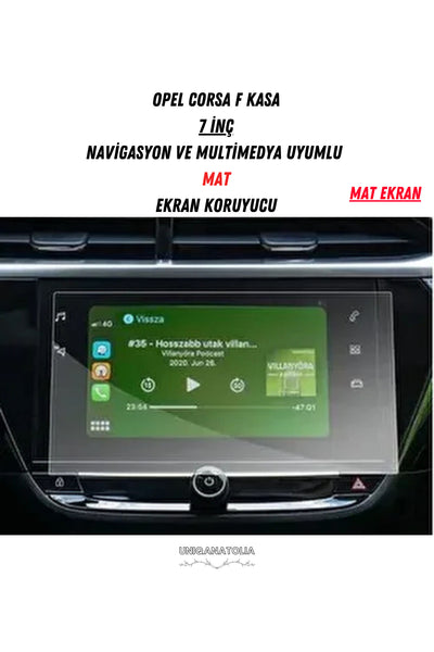 Opel Corsa F Kasa 7 inç Navigasyon ve Multimedya Uyumlu Mat Ekran Koruyucu