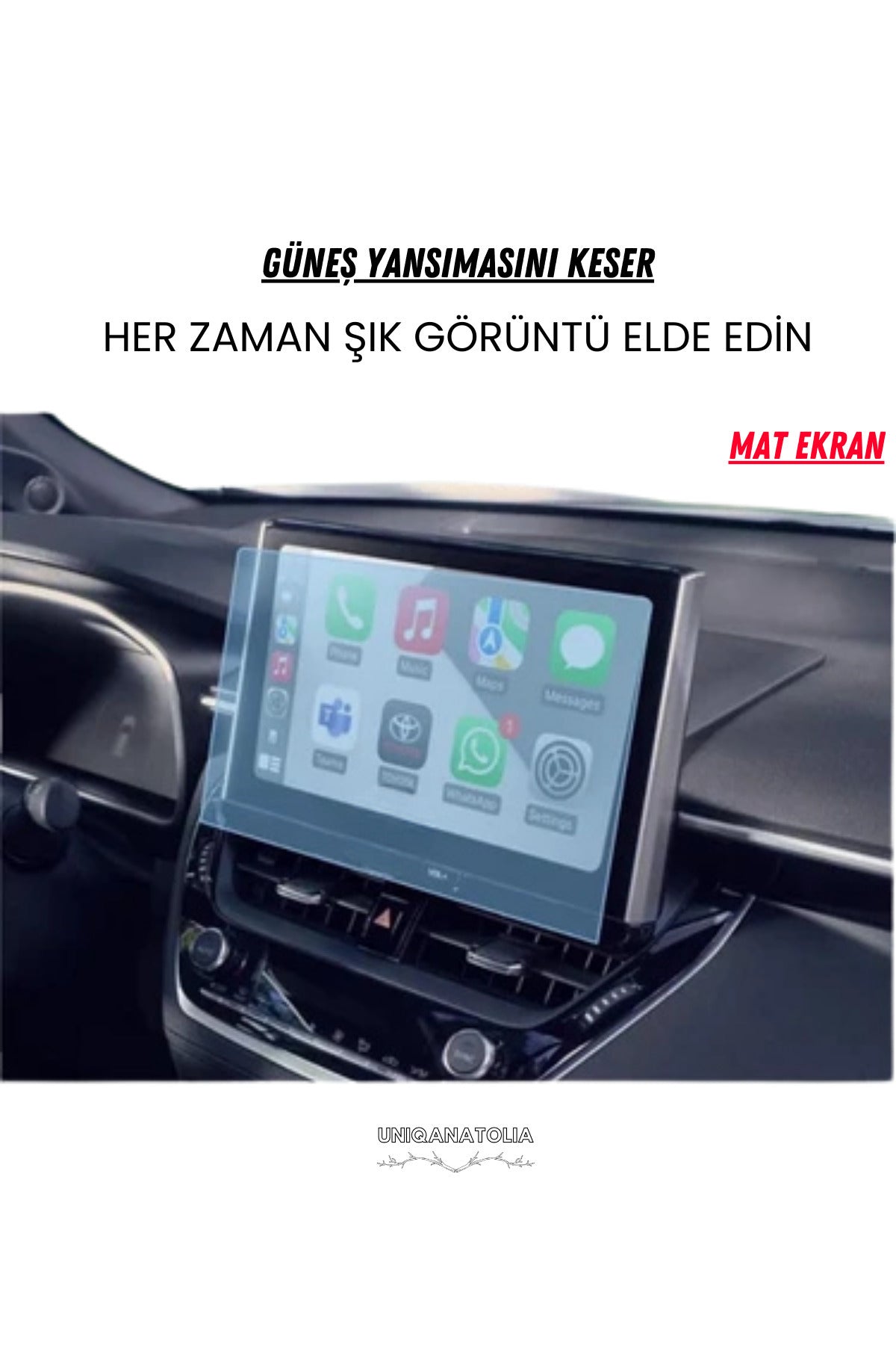 Toyota Corolla Cross 2022-2023 Navigasyon ve Multimedya Uyumlu Mat Ekran Koruyucu