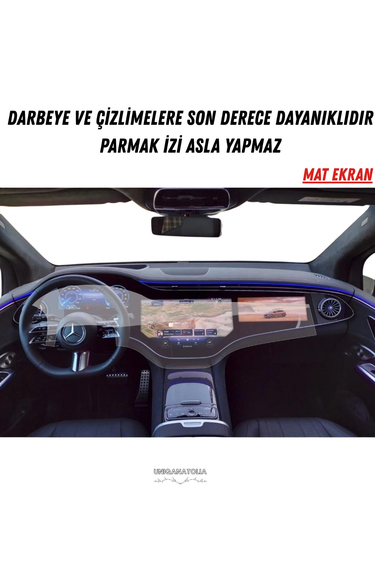 Mercedes EQS 500 Hayalet ve Bilgi Ekran Uyumlu Mat Ekran Koruyucu