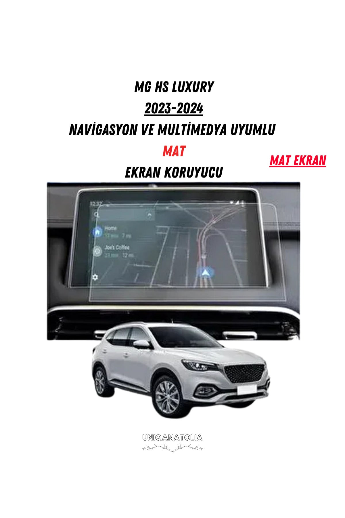 MG HS Luxury 2023-2024 Navigasyon ve Multimedya Uyumlu Mat Ekran Koruyucu