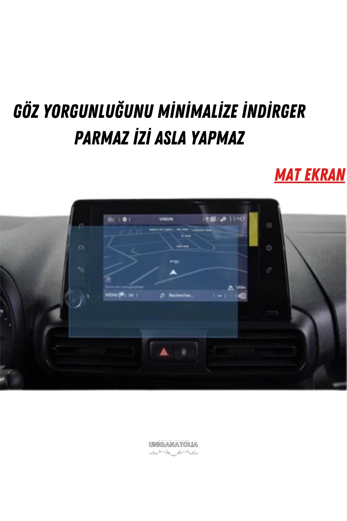 Fıat Doblo 2023-2024 Navigasyon ve Multimedya Uyumlu Mat Ekran Koruyucu