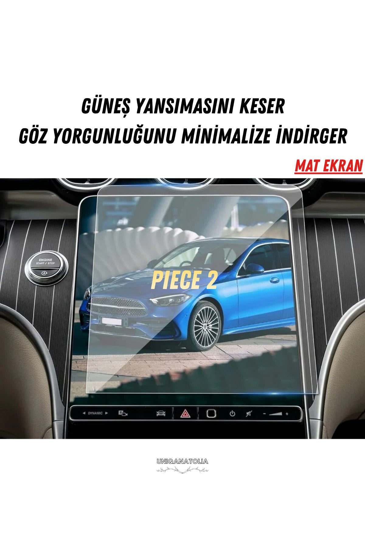 Mercedes C200 2026 Hayalet Ekran Ve Multimedya Uyumlu Set Mat Ekran Koruyucu