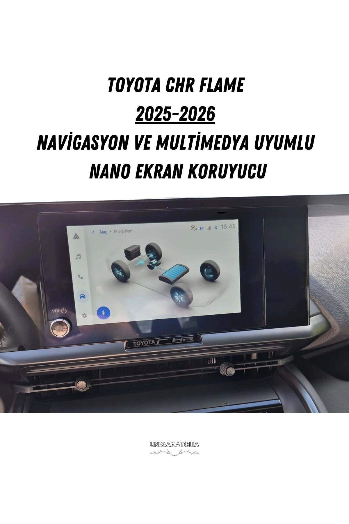 Toyota CHR Flame 2025-2026 Navigasyon ve Multimedya Uyumlu Mat Ekran Koruyucu