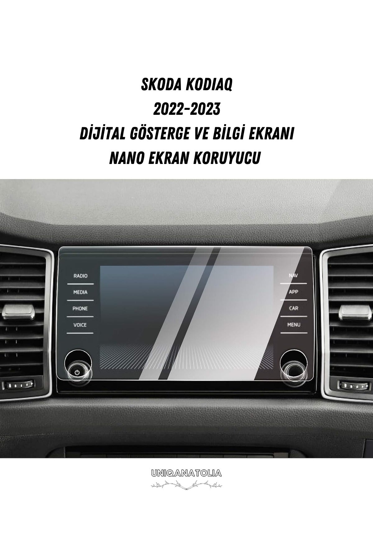 Skoda Kodiaq 8 İnç Navigasyon ve Digital Gösterge Panel Uyumlu Nano Ekran Koruyucu