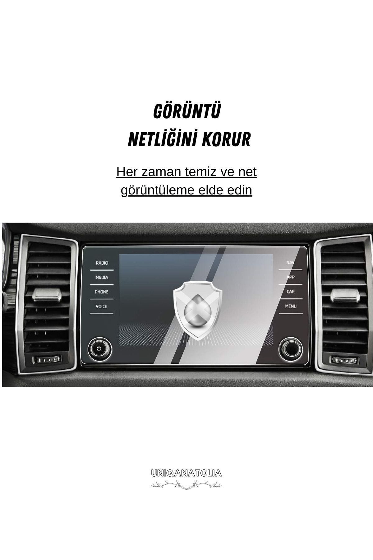 Skoda Karoq 8 Inç 2022 2023 Navigasyon Ve Multimedya Uyumlu Nano Ekran Koruyucu
