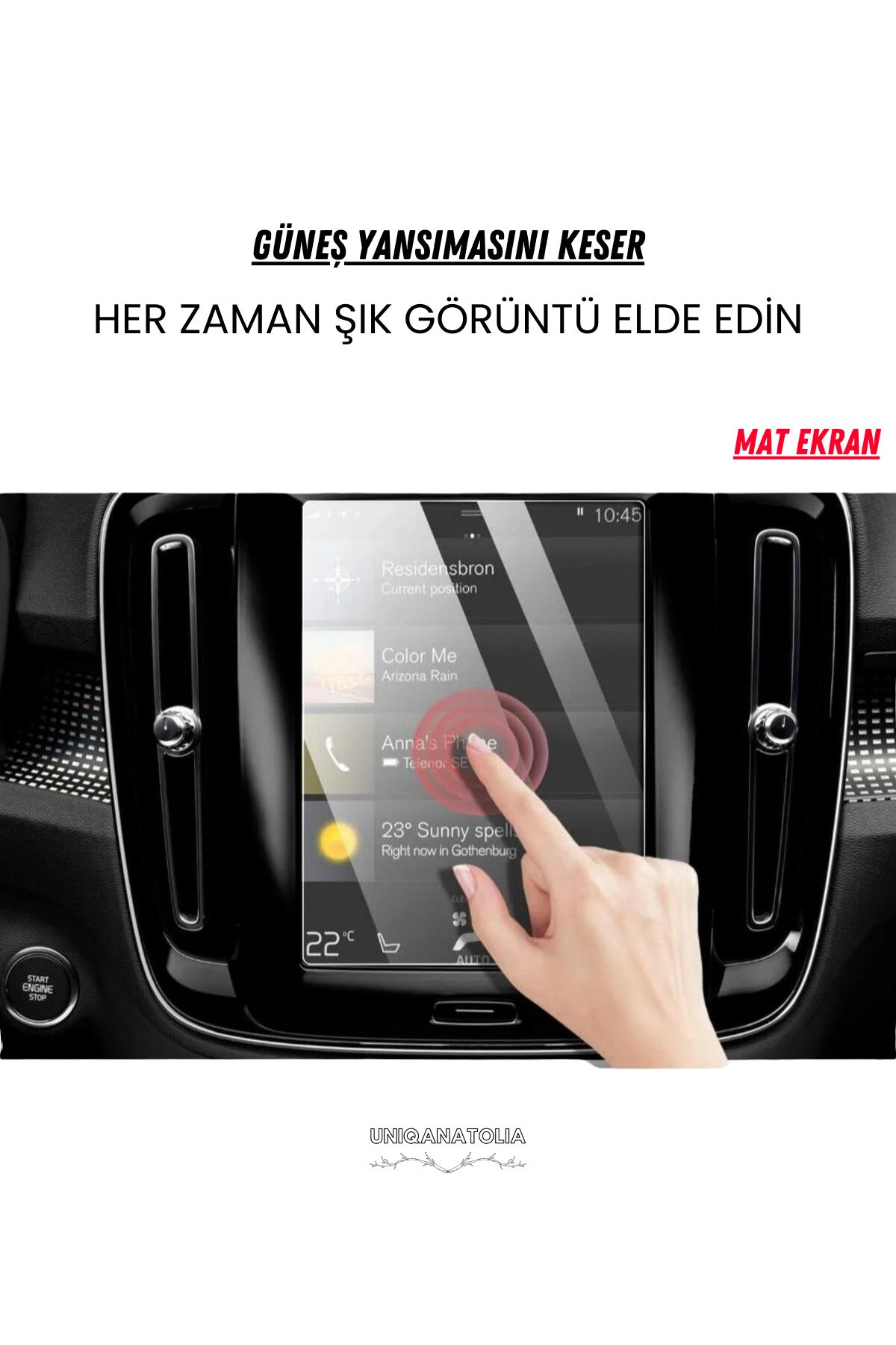 Volvo Xc40-Xc60-s90 Navigasyon ve Multimedya Uyumlu Mat Ekran Koruyucu