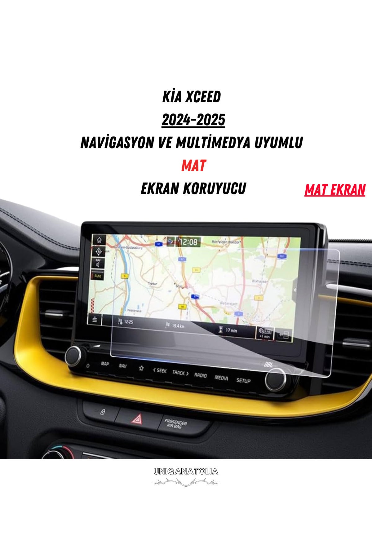 Kıa Xceed 2024-2025 Navigasyon ve Multimedya Uyumlu Mat Ekran Koruyucu