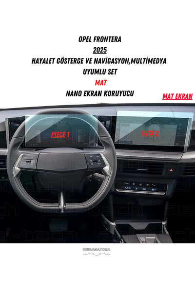 Opel Yeni Frontera 2025 Uyumlu Hayalet Gösterge ve Multimedya Uyumlu Set Mat Ekran Koruyucu