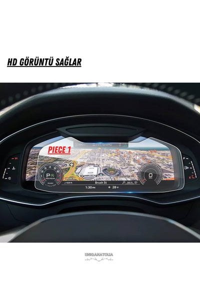 Audi Q7 2025 Hayalet Gösterge Ve Multimedya Çift Ekran Uyumlu Nano Ekran Koruyucu