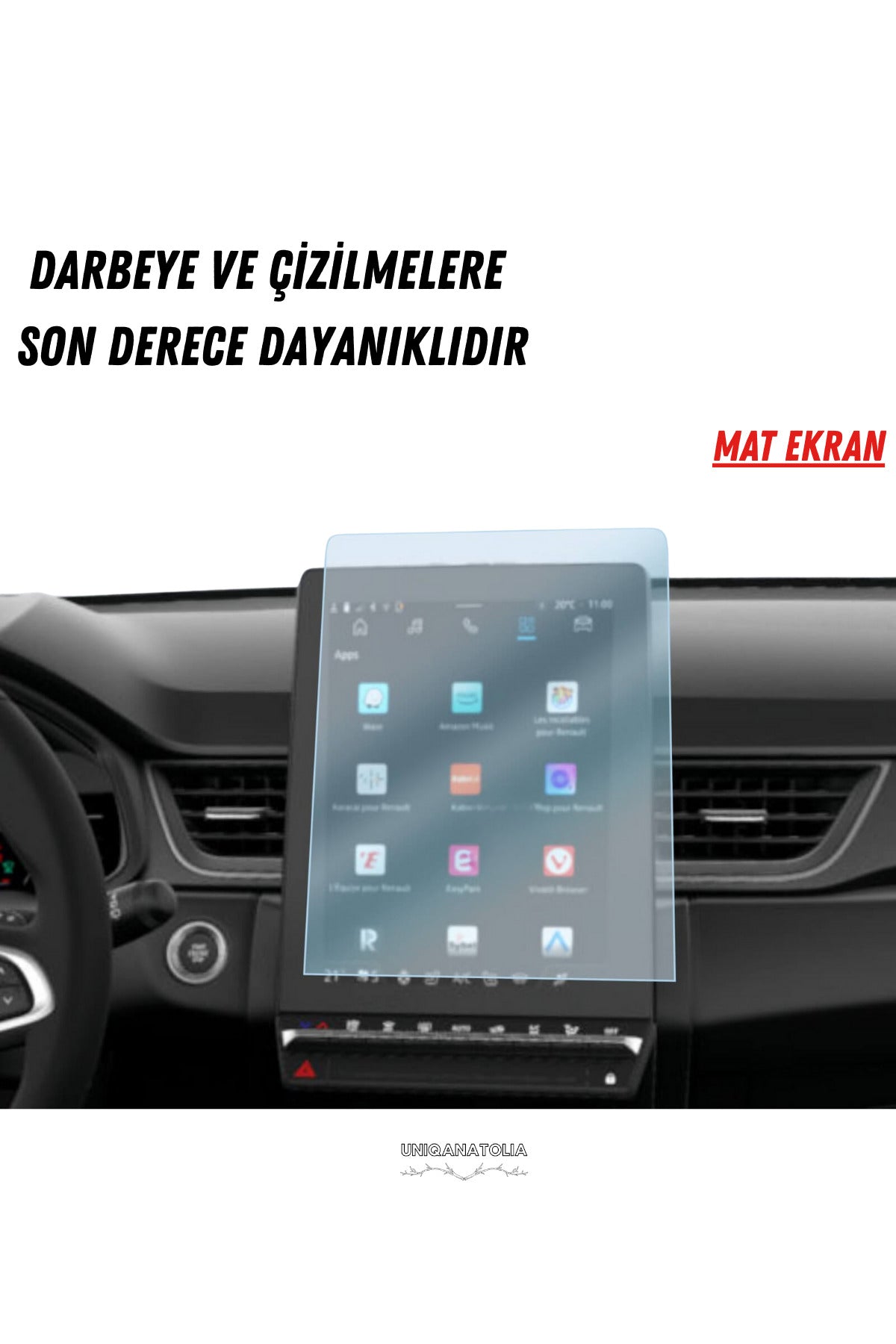 Renault Captur 2025 Navigasyon ve Multimedya Uyumlu Mat Ekran Koruyucu