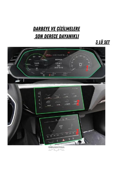 Audi E-tron 2022 2023 Gösterge Ve Multimedya Çift Ekran Uyumlu Nano Ekran Koruyucu