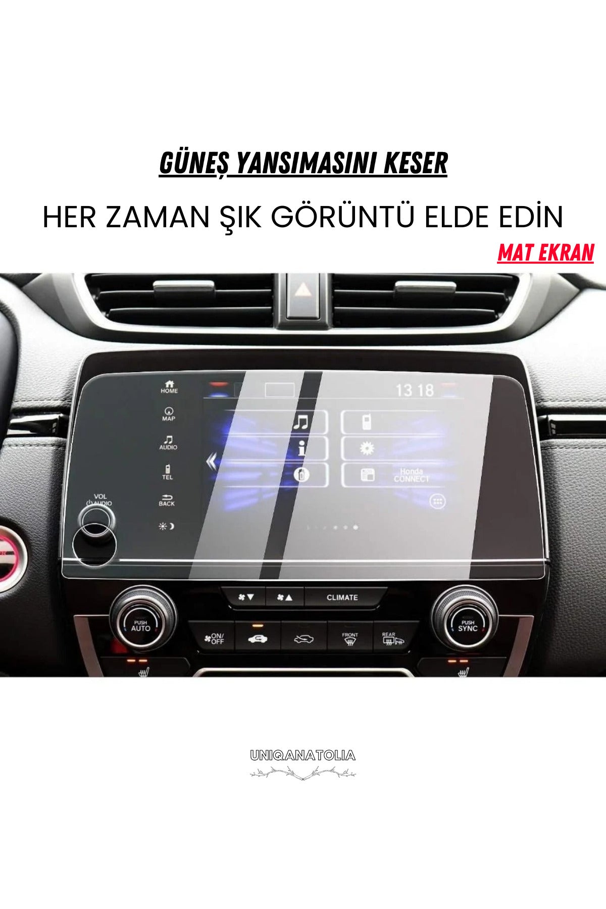 Honda CRV CR-V 2018-2021 Navigasyon ve Multimedya Uyumlu Mat Ekran Koruyucu