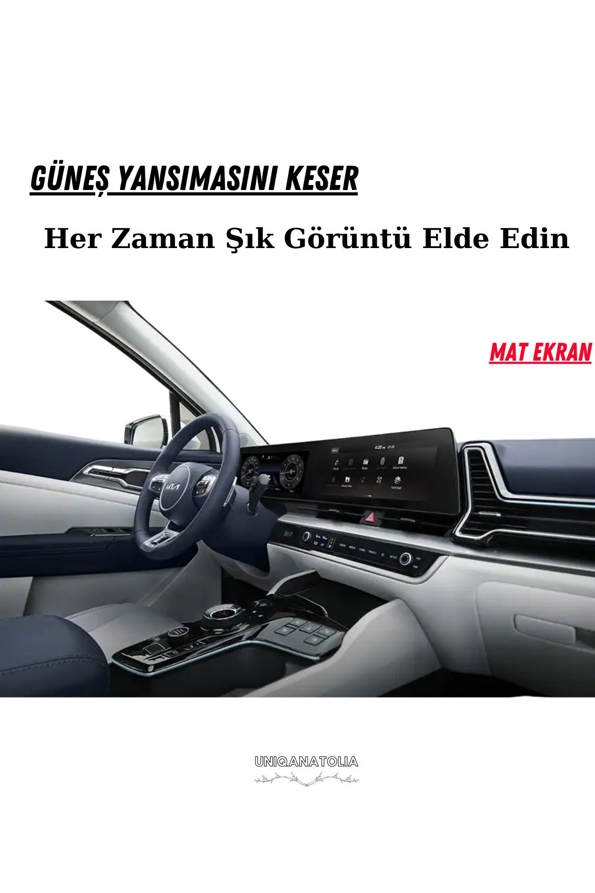 Kia Yeni Sportage Cool-Cool Plus 2024 Dijital Gösterge ve Bilgi Ekran Uyumlu Mat Ekran Koruyucu