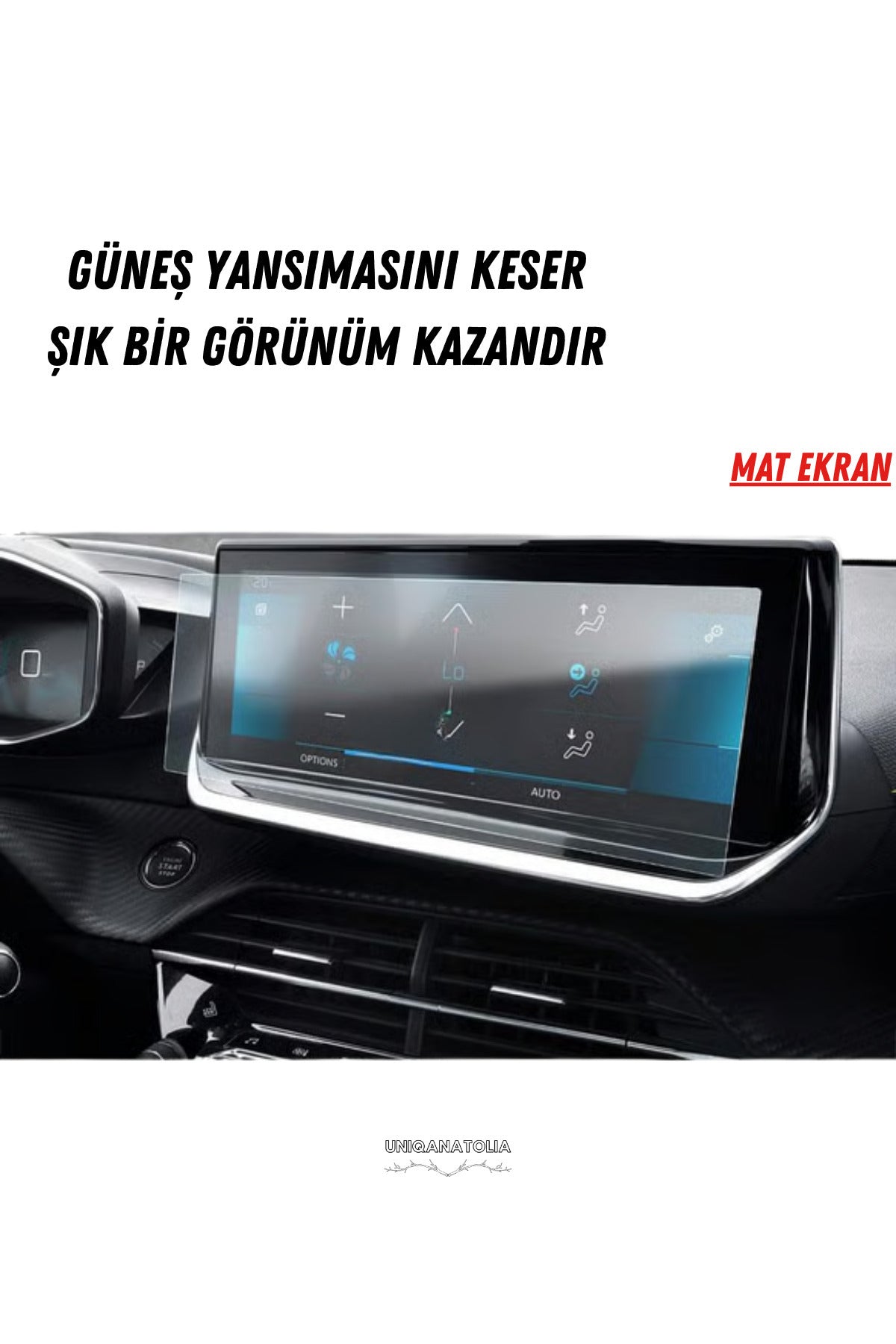 Peugeot 2008 Navigasyon ve Multimedya Uyumlu 2025 Mat Ekran Koruyucu