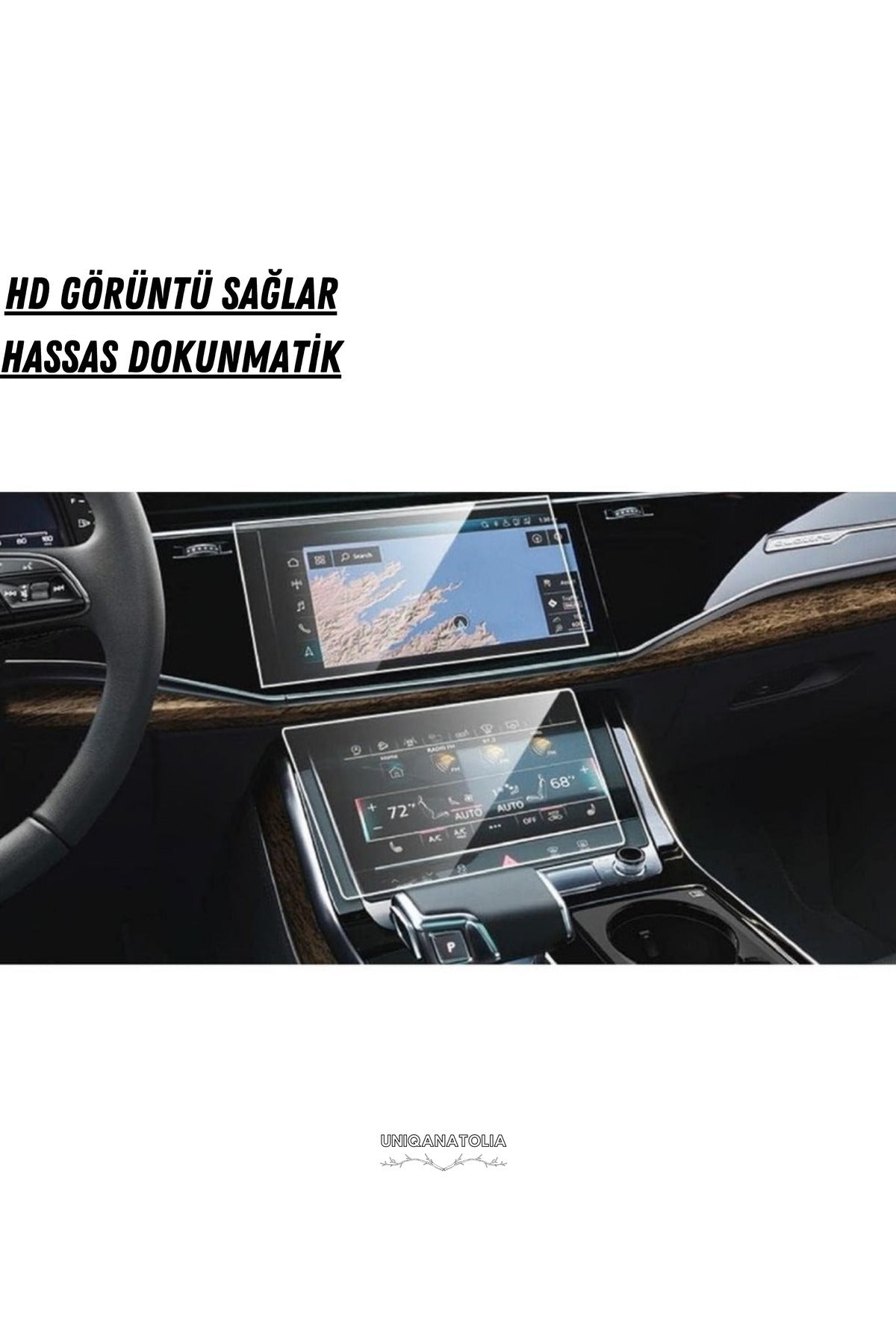 Audi Q8 2025 Navigasyon,Multimedya ve Alt Kontrol Paneli Uyumlu Nano Ekran Koruyucu