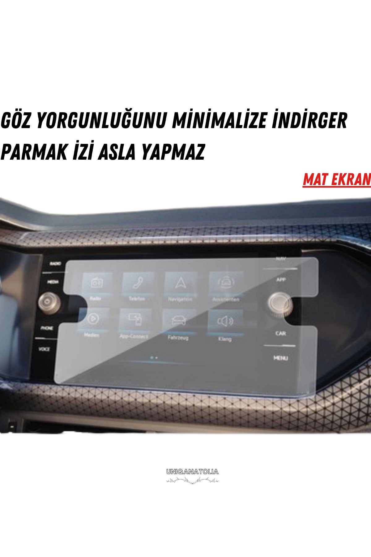 Volkswagen T-Cross Navigasyon ve Multimedya Uyumlu Mat Ekran Koruyucu