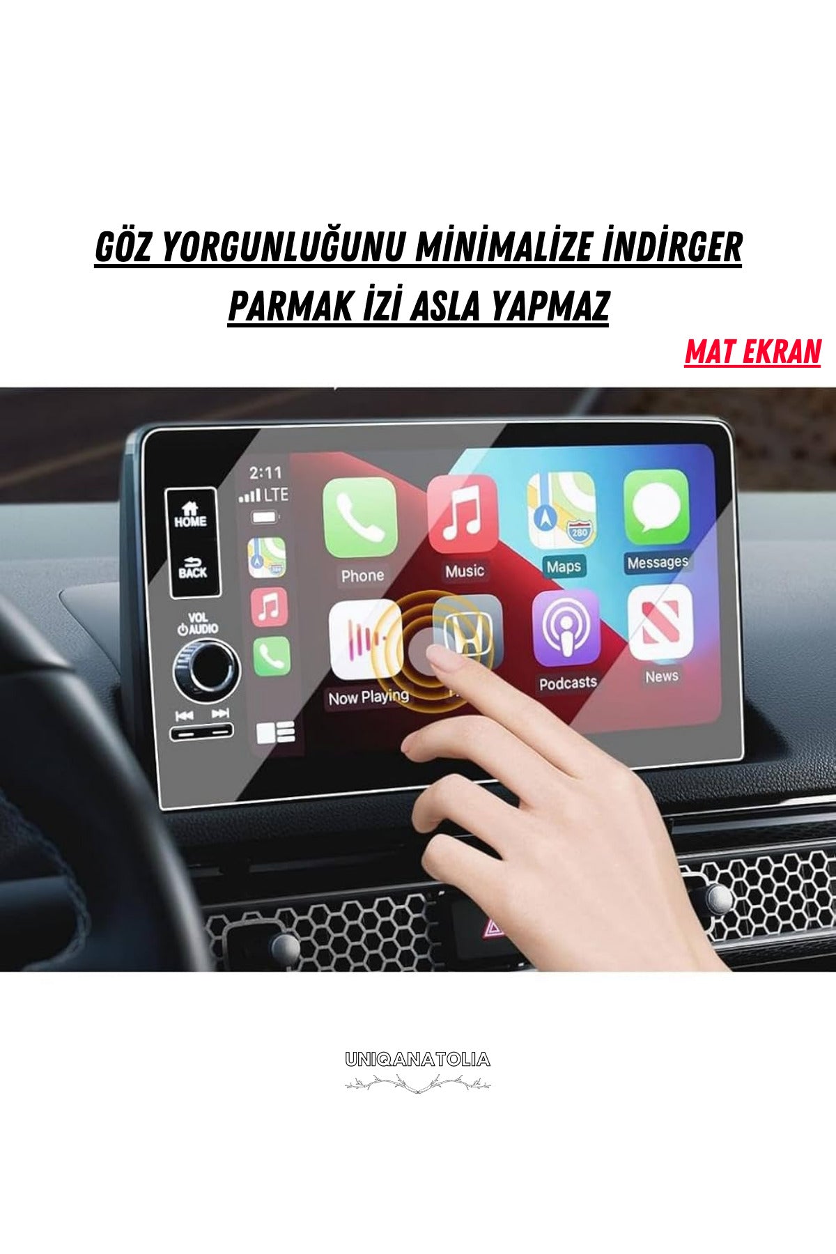 Honda Yeni HR-V e:HEV 2024 Navigasyon Multimedya Uyumlu Mat Ekran Koruyucu