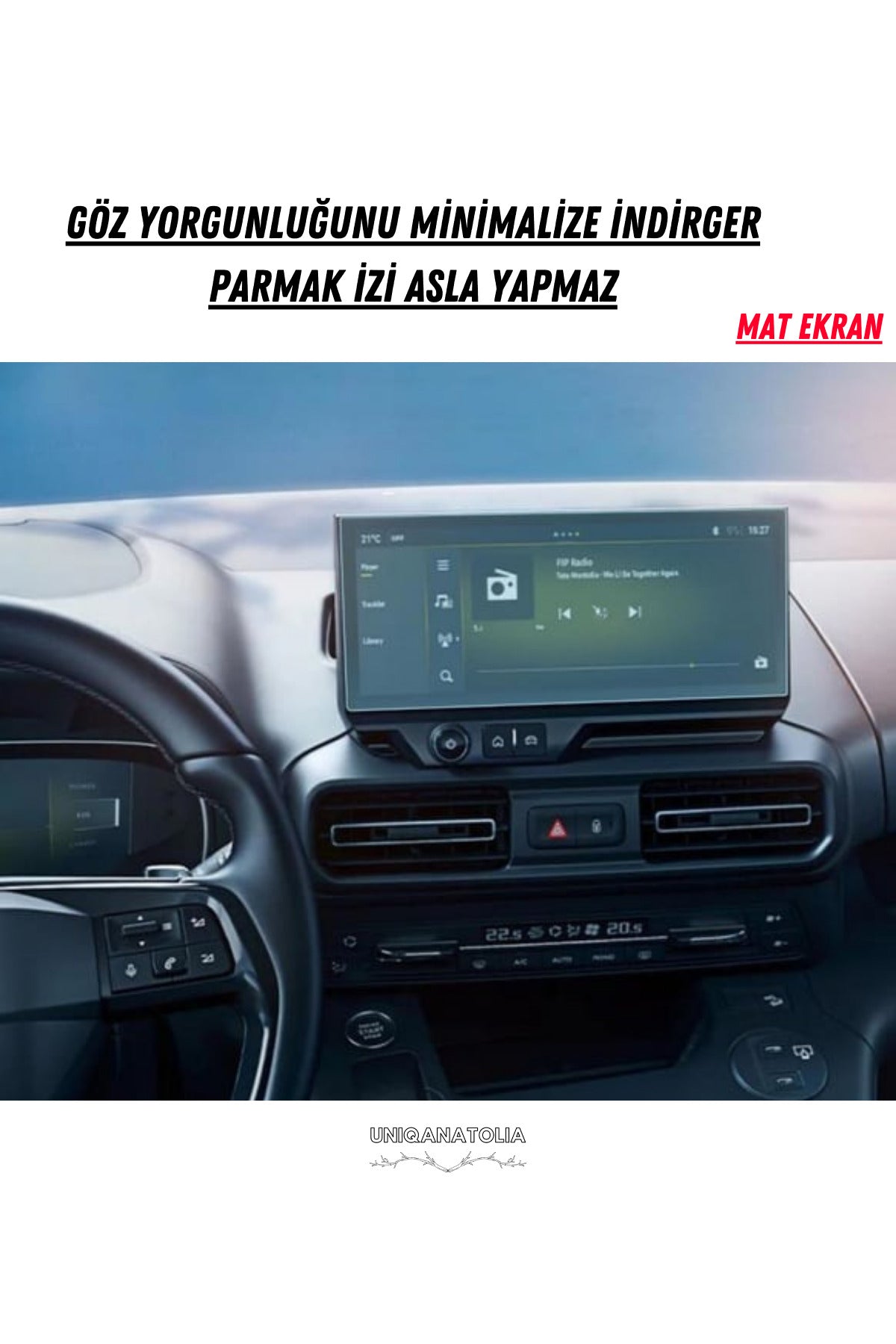 Opel Combo 2024 Navigasyon ve Multimedya Uyumlu Mat Ekran Koruyucu