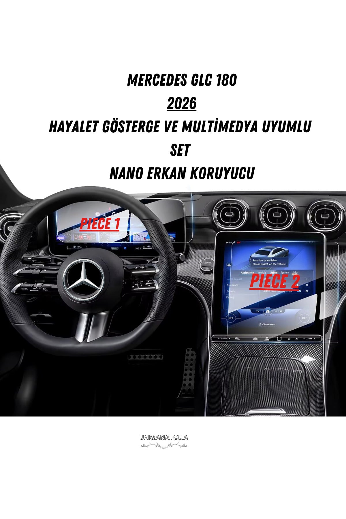 Mercedes GLC 180 2026 Hayalet Gösterge ve Multimedya Uyumlu Set Nano Ekran Koruyucu