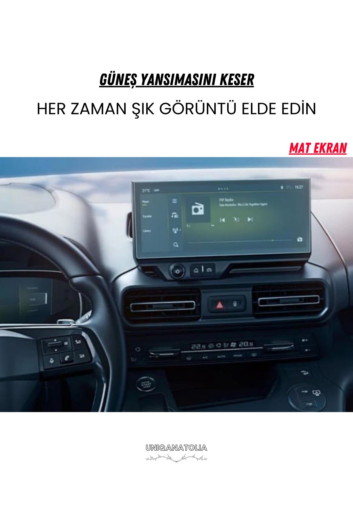 Opel Combo 2024 Navigasyon ve Multimedya Uyumlu Mat Ekran Koruyucu